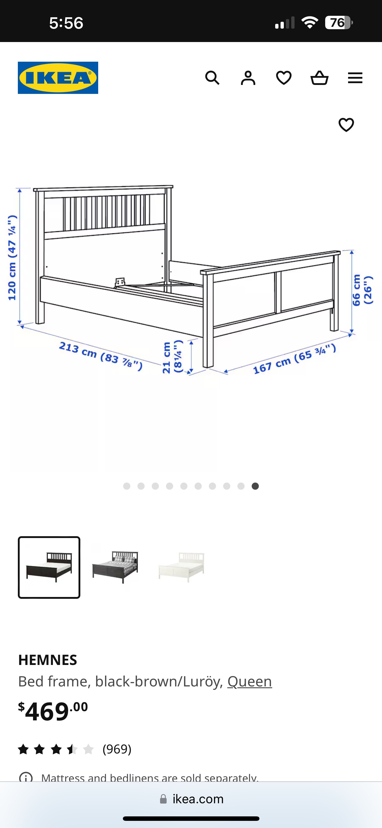 IKEA Hemnes queen bed frame - photo 2