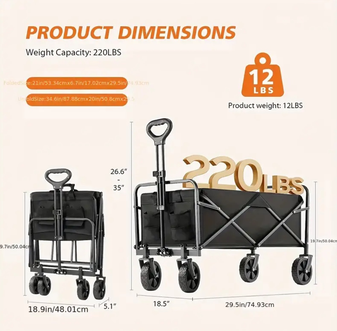 Foldable Rolling Cart - photo 2