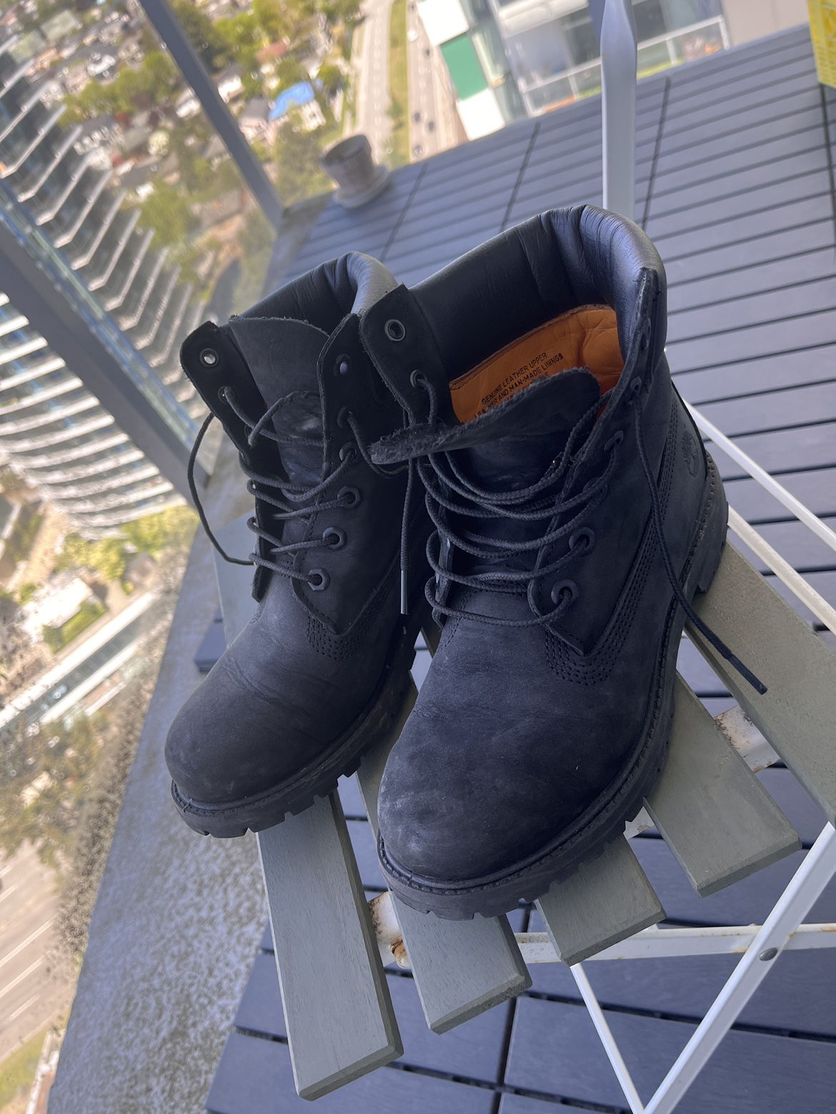 Black Timberlands Boots - Size 8M - photo 2