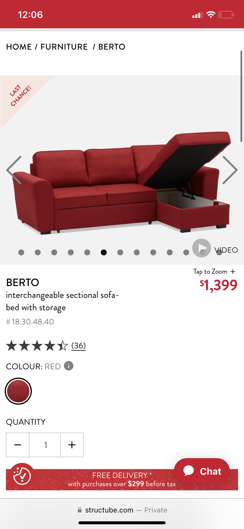 Structube sofa bed with storage - photo 3