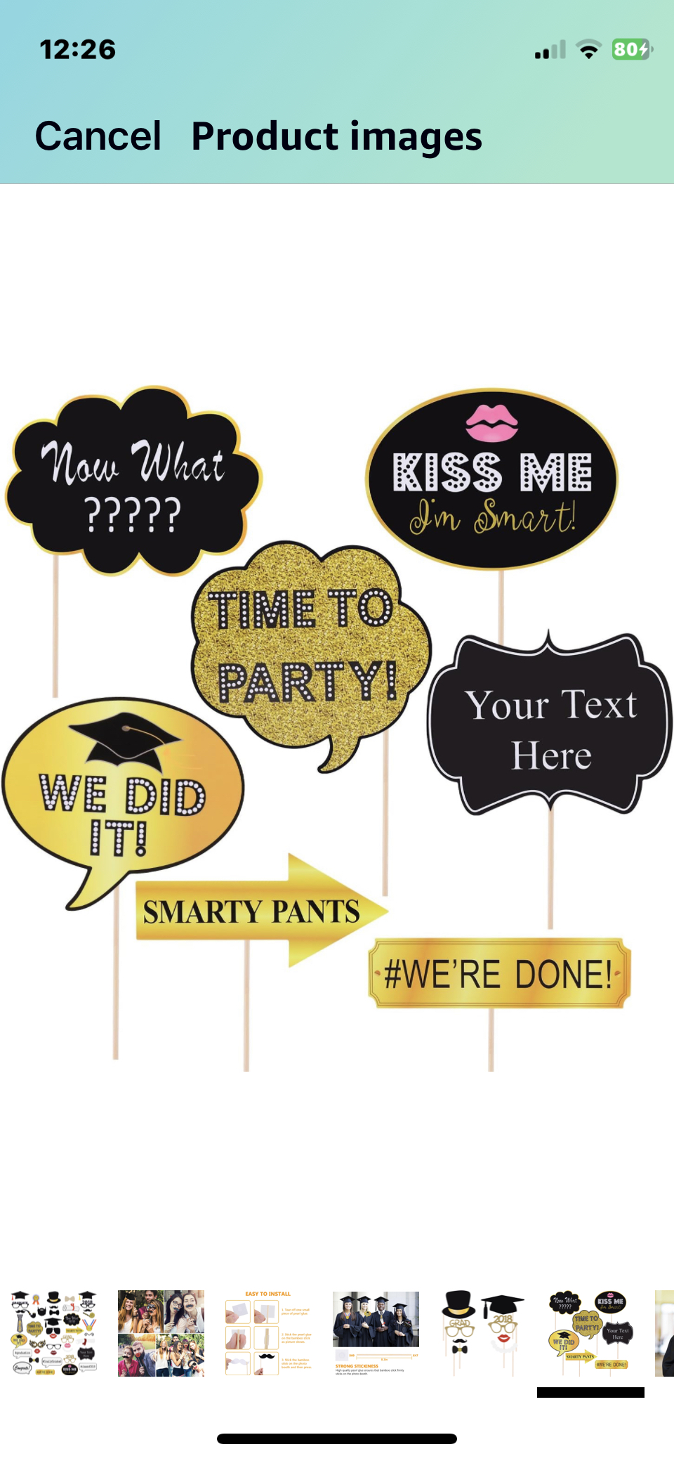 *Brand New* Adoric Graduation Photo Props Glitter image indicator(8)