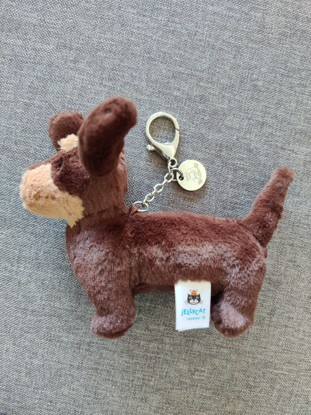 Jellycat sausage dog bag charm thumbnail