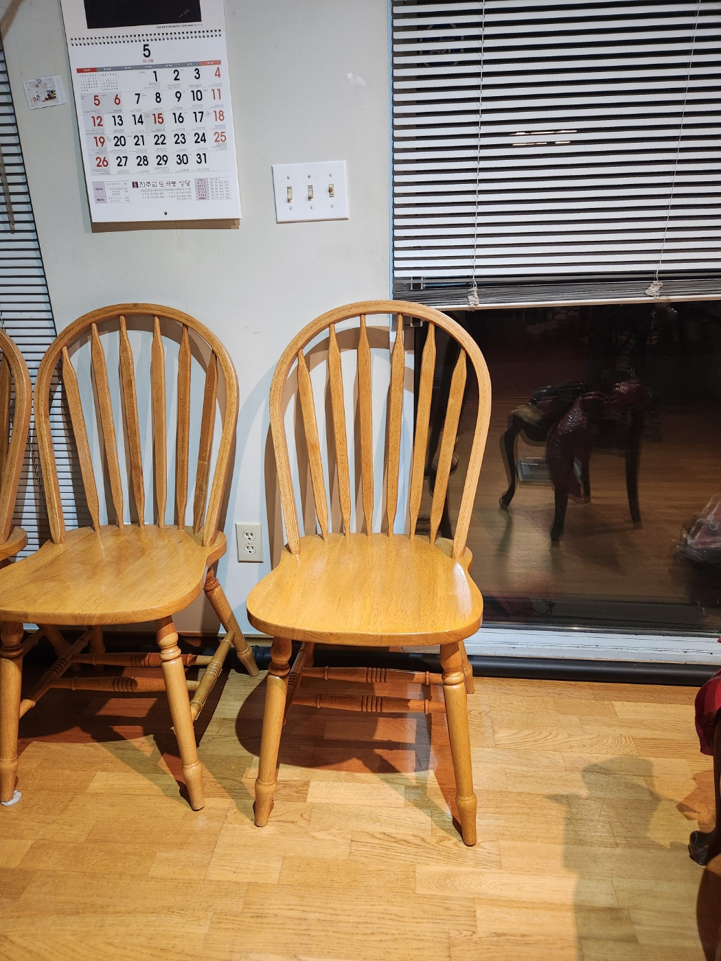 wooden table chair x6