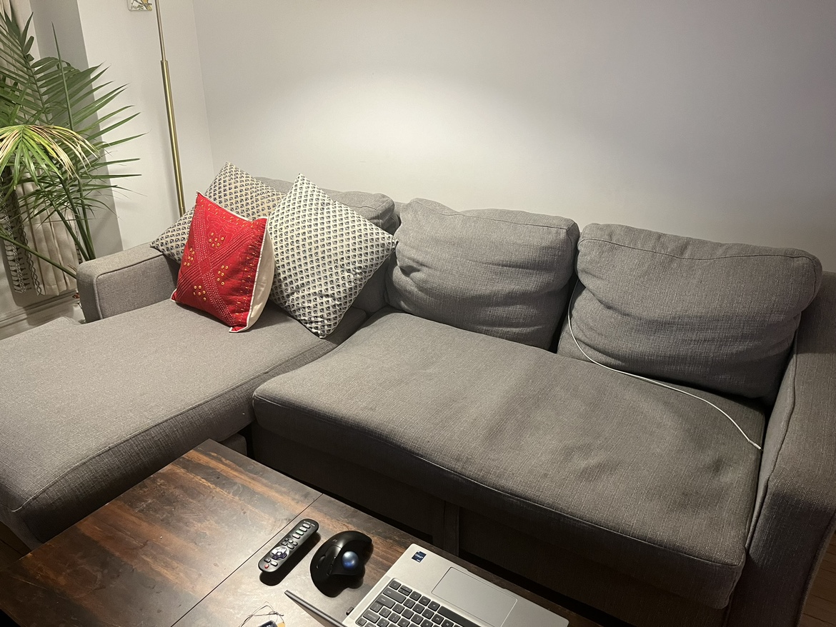 Sectional couch for sale (grey) - photo 4