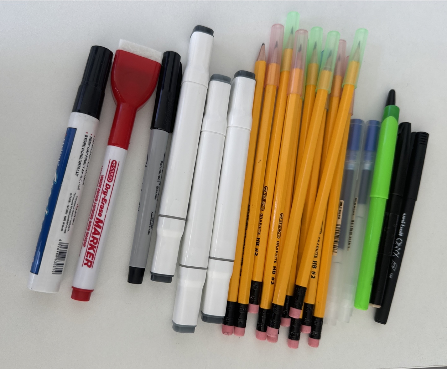 misc pens, markers, pencils + pen holder thumbnail