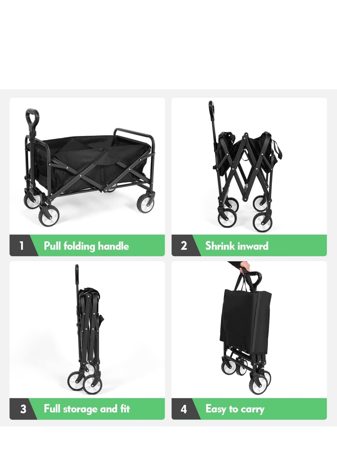 Open Box - Folding Wagon Heavy Duty with All-Terrain Wheels