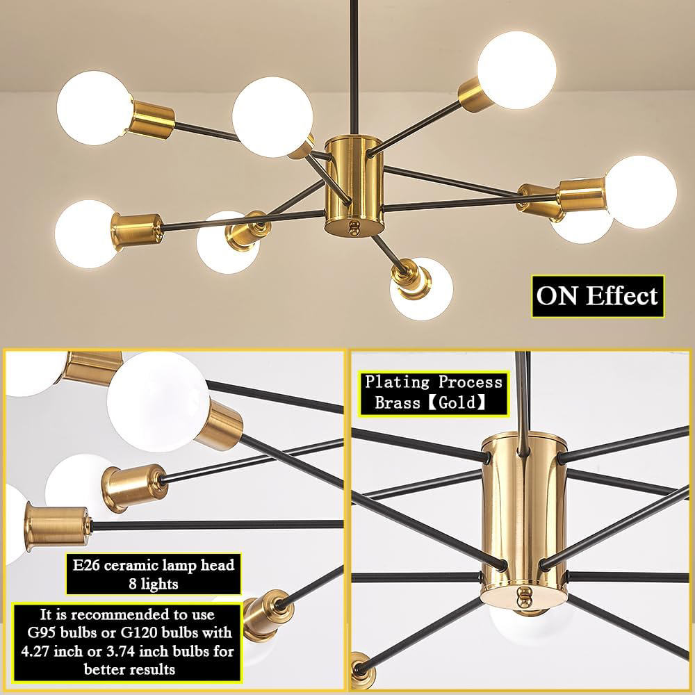Eight Light Sputnik Satellite Chandelier - photo 4