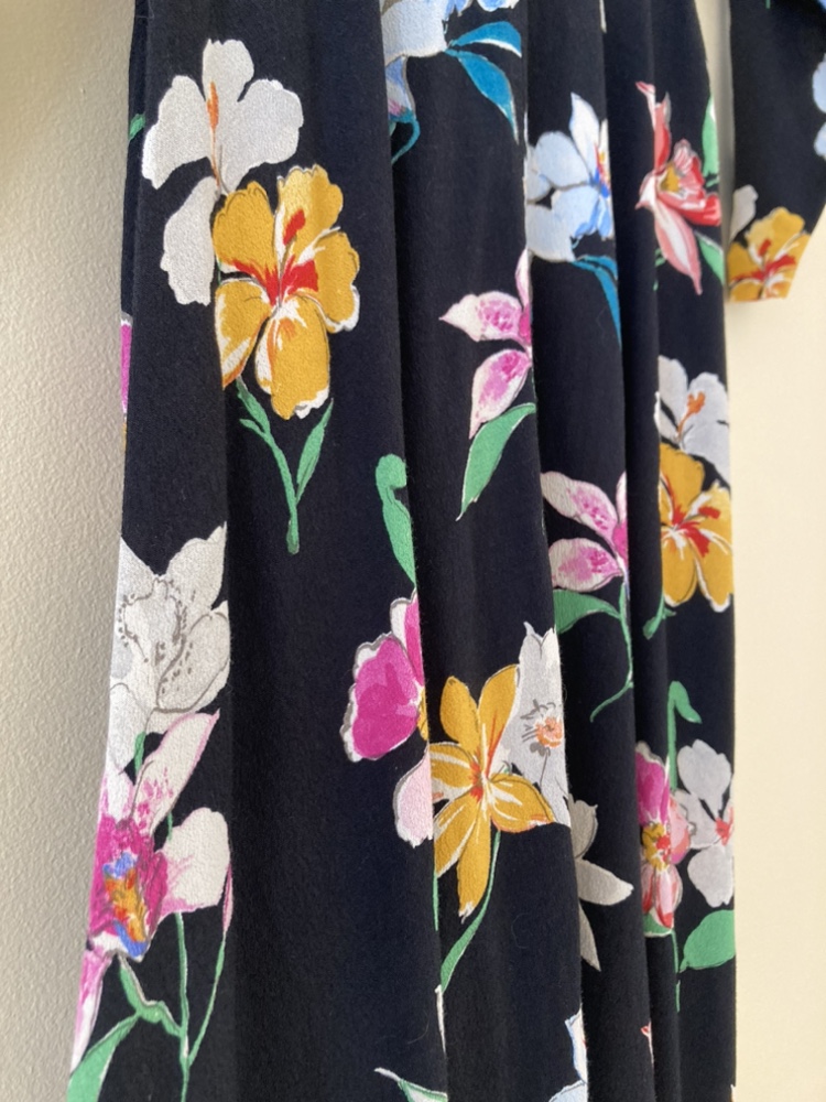 Zara Black Floral Long Dress - XS Size image indicator(5)