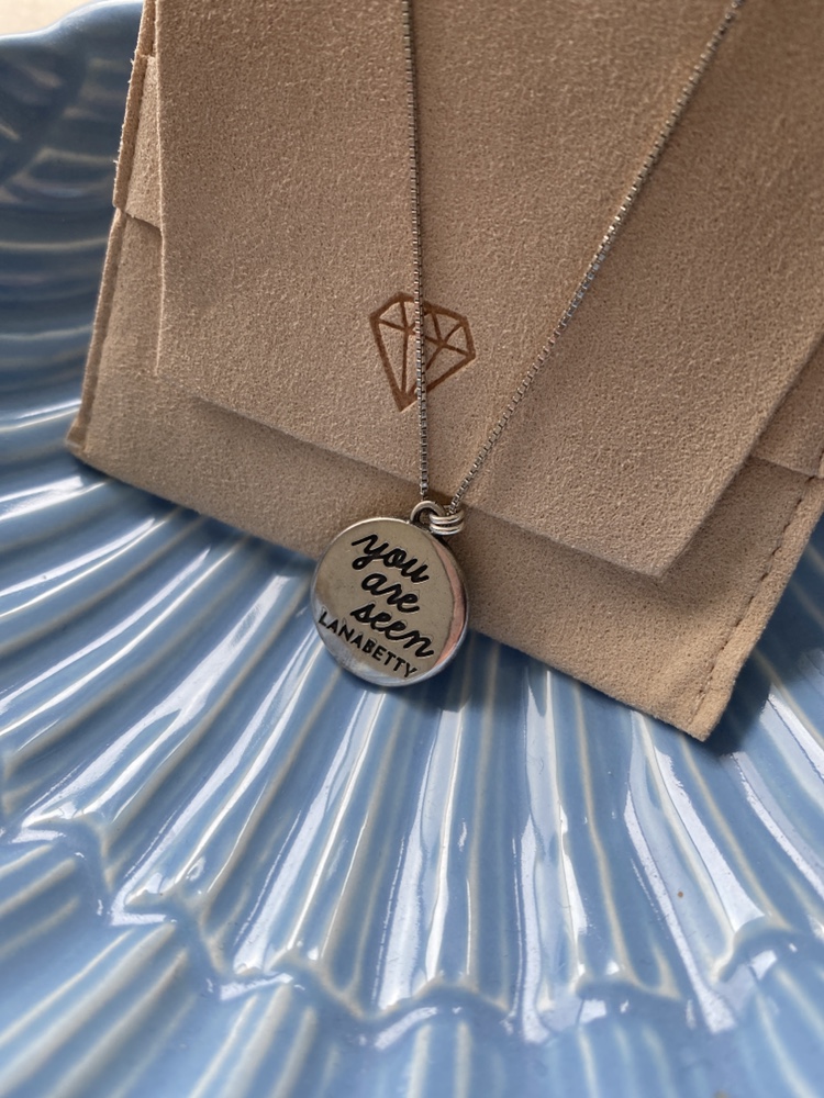 Sterling Silver Eye Pendant Mantra Necklace image indicator(2)