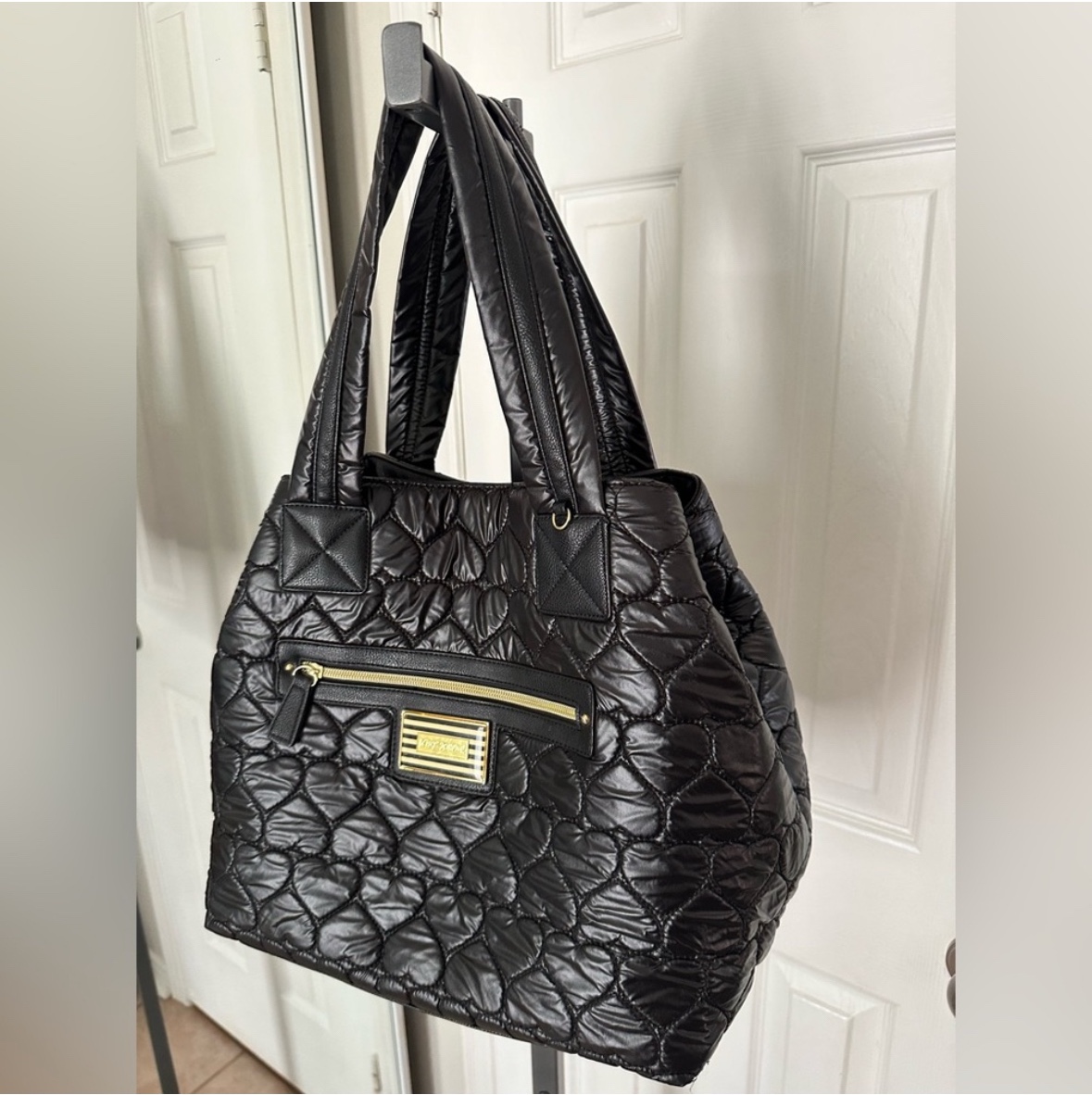 Betsey Johnson Black Quilted Large Tote Bag - photo 2