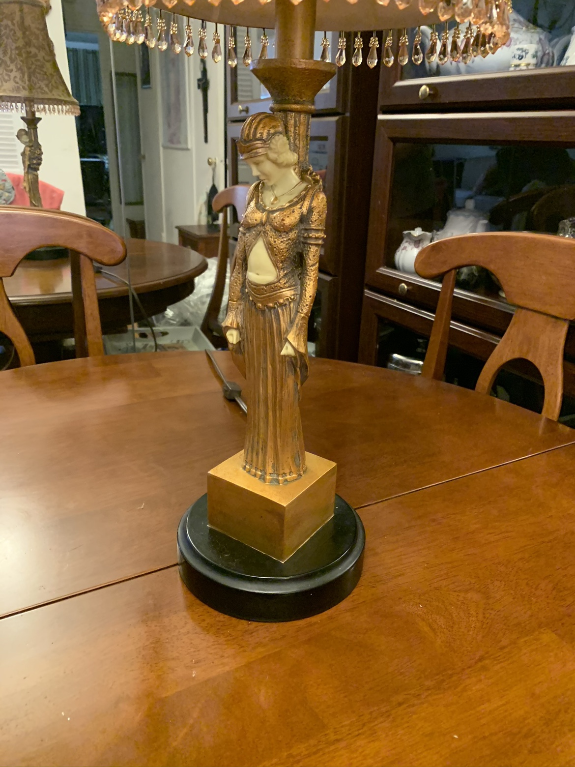 Vintage art deco style table lamp 27H image indicator(7)