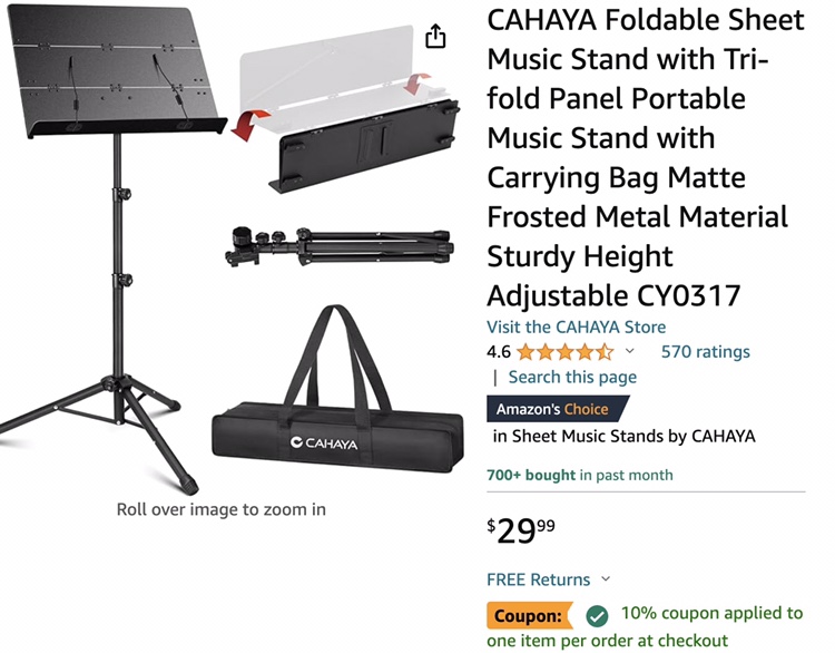 Cahaya foldable sheet music stand - photo 2