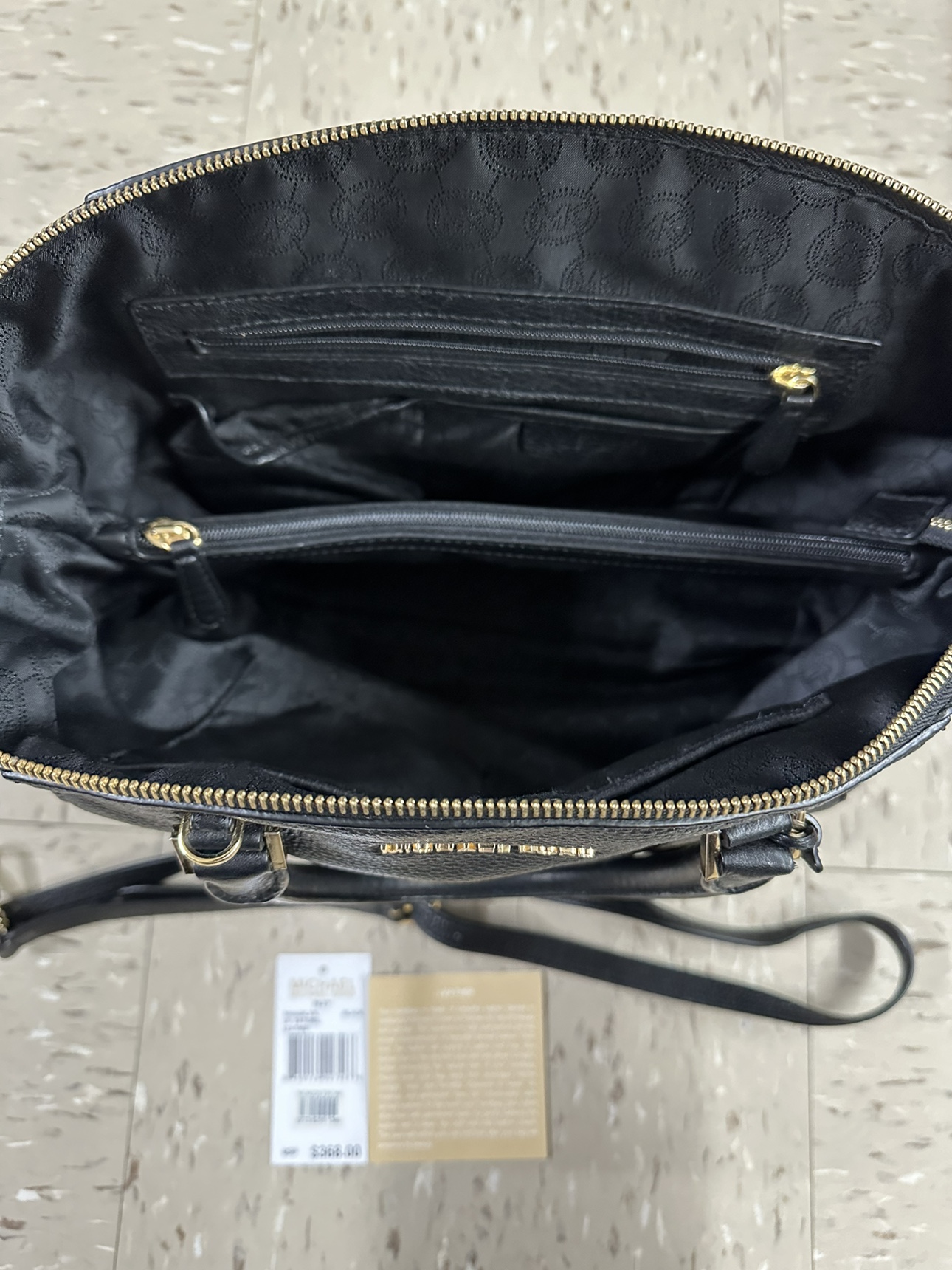 Michael Kors Riley Large Pebbled Leather Black Satchel - photo 2