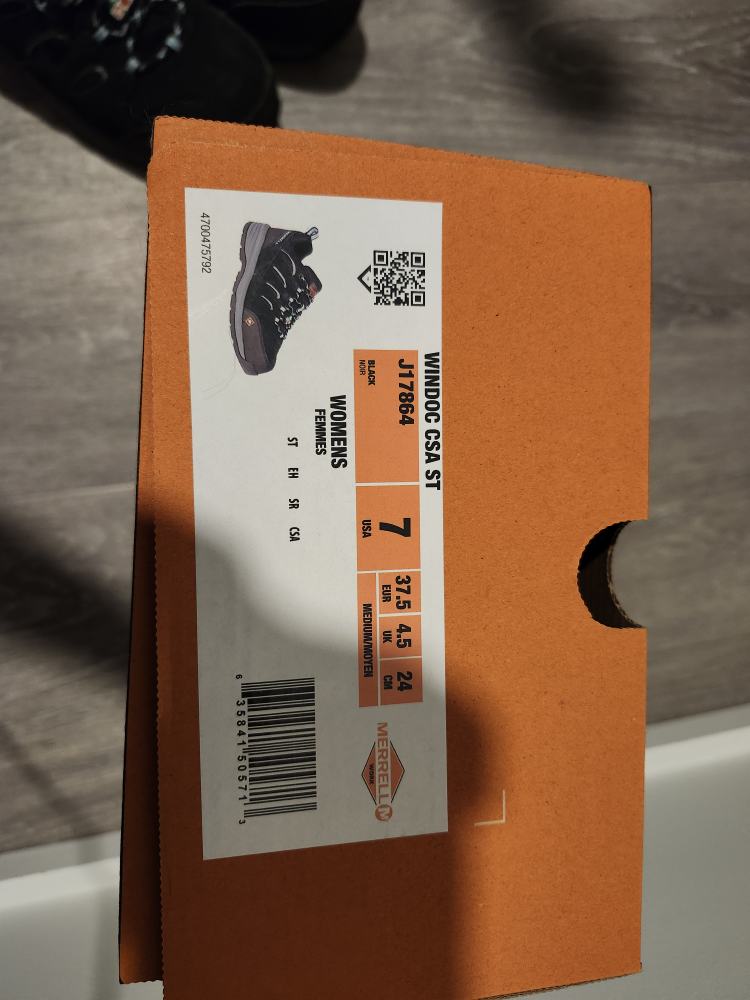 Size 7 Merrel Women's CSA Safety Shoes ALMOST NEW! WORN ONCE image indicator(5)