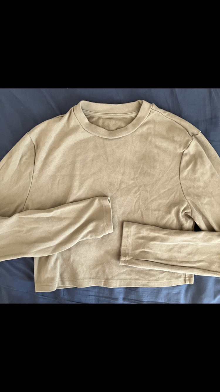 Shein Women’s Army Green Cotton Crop Top Shirt Size XL 👚💚 image indicator(2)