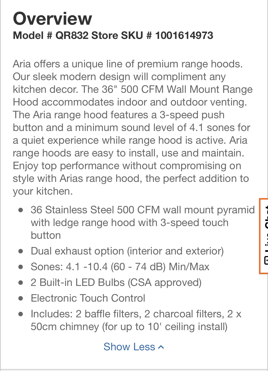 aria wall mount range hood - photo 3