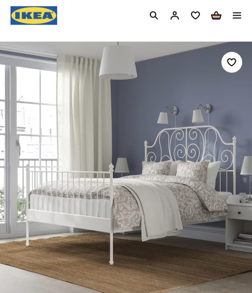 Ikea Queen Bed Frame - white