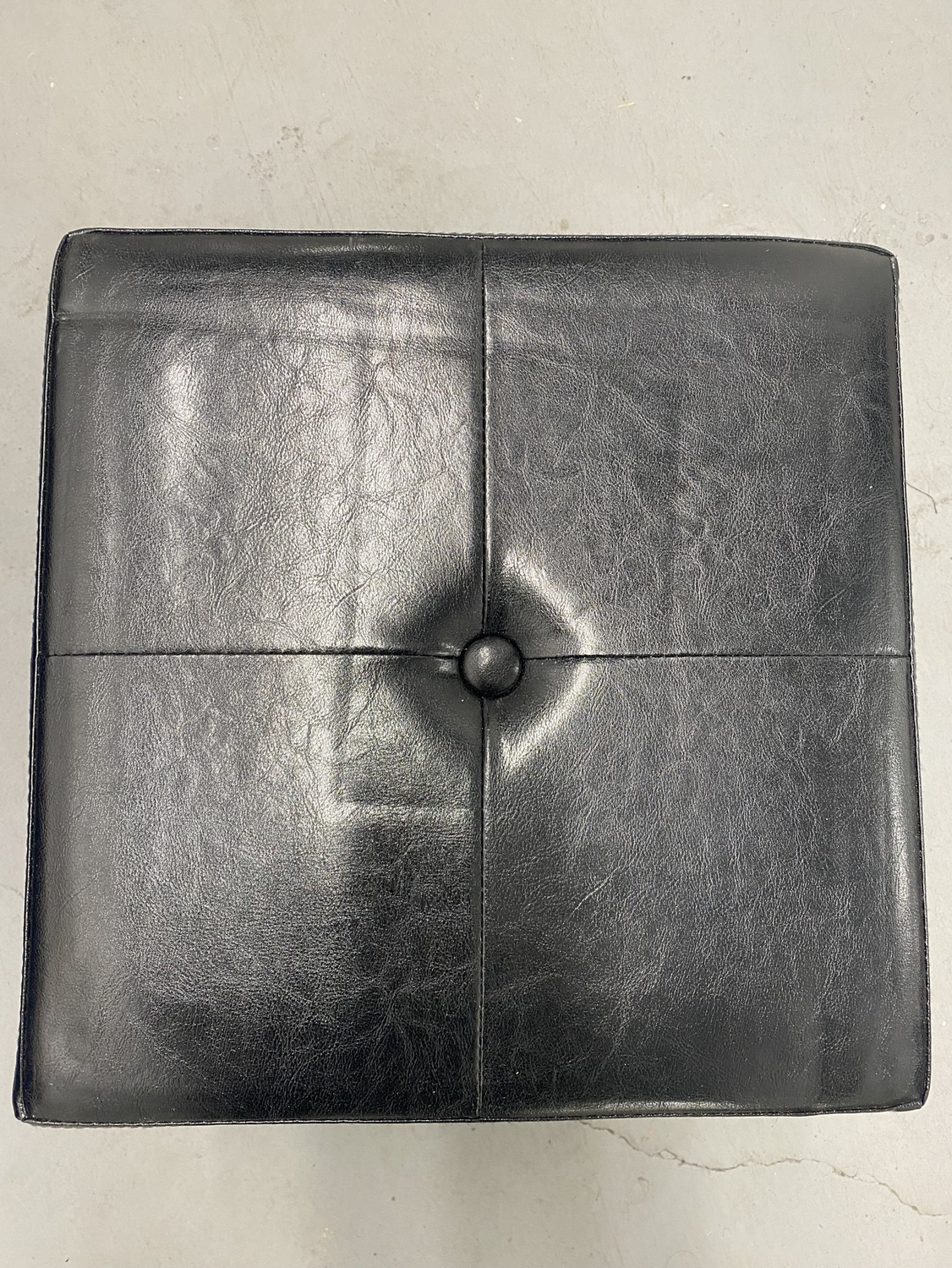 FOUR Beautiful Black Faux Leather Storage Ottomans ($240 Value)