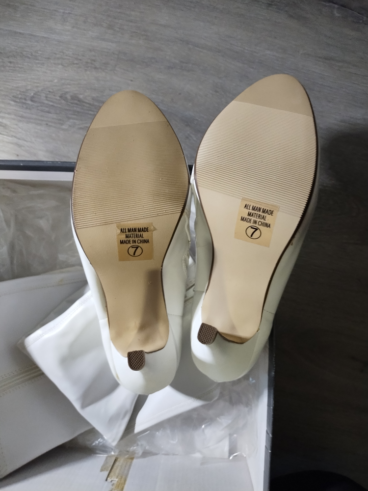 Vintage Paprika White Knee Length Boots - photo 4
