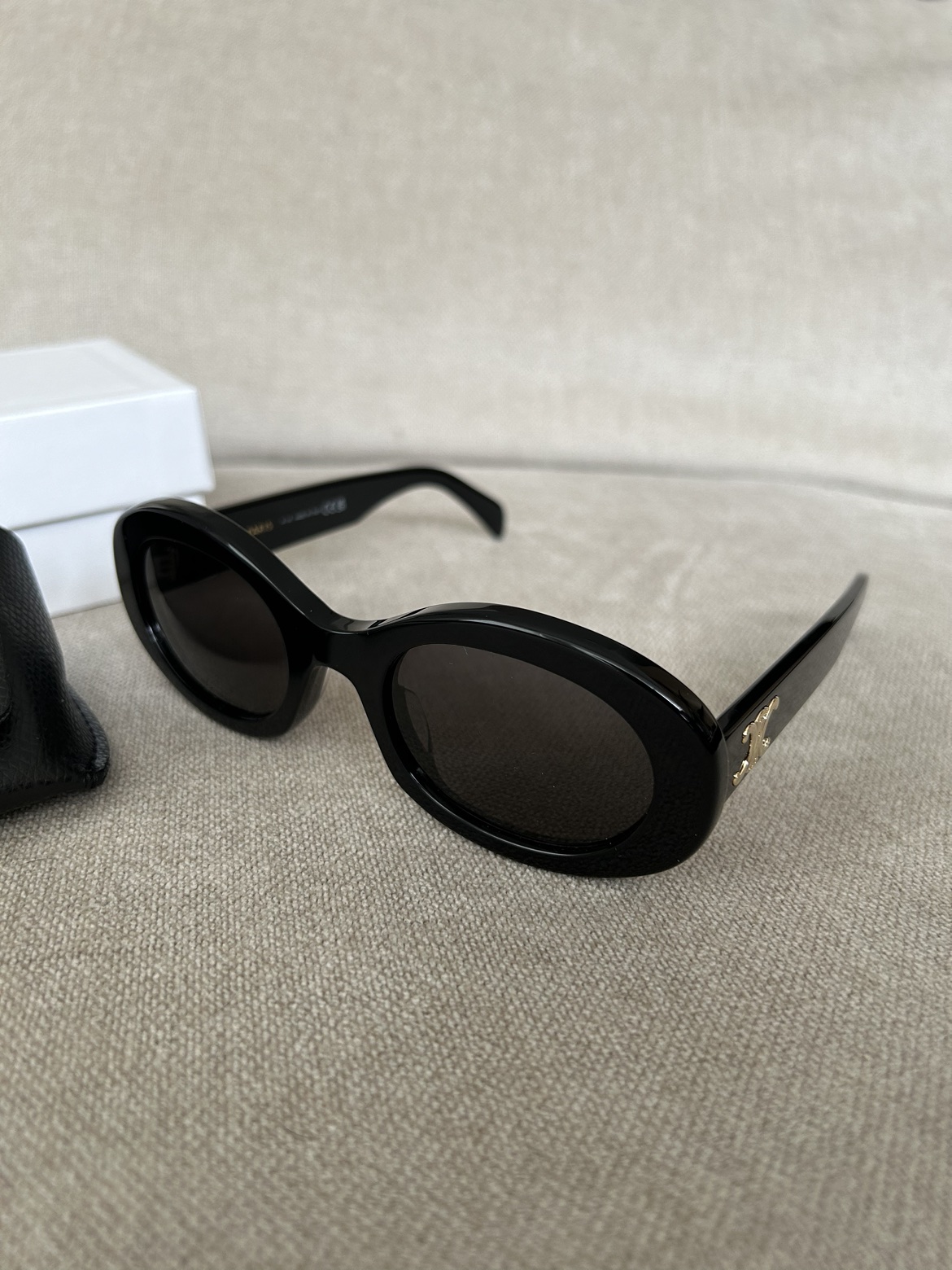 Brand new Celine triomphe oval sunglasses black - photo 3