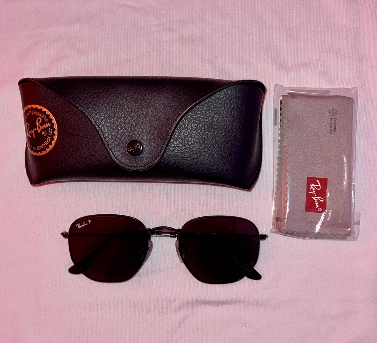 RayBans RB3548n Polarized (Hexagonal Flat Black)