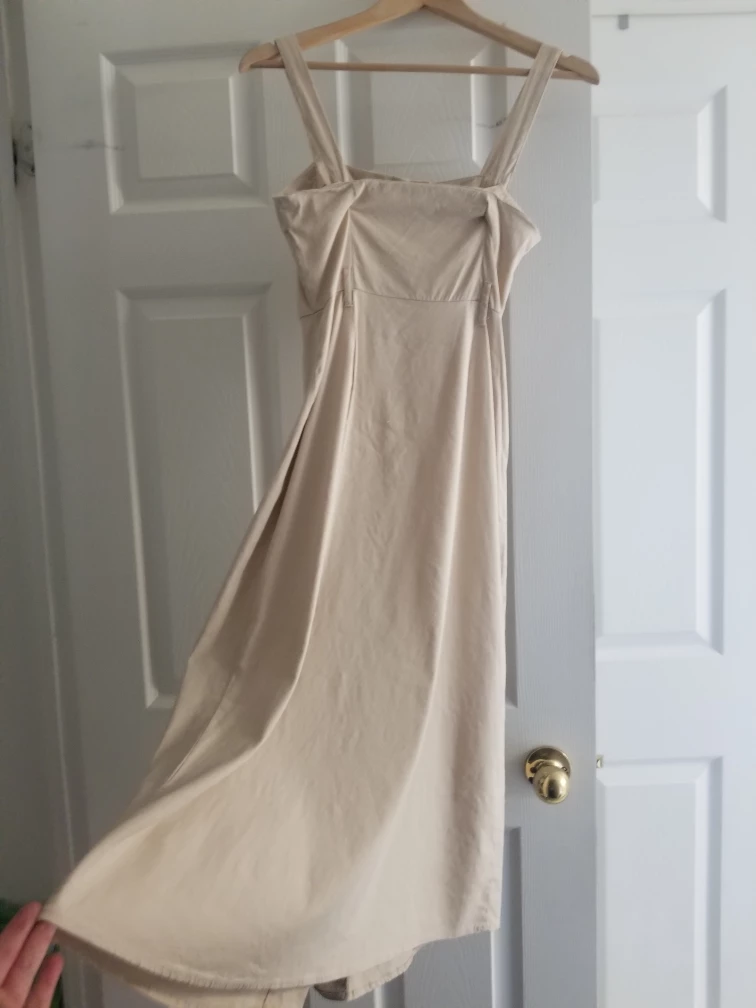 Linen Dress, Button down, Beige / Cream Dress image indicator(3)