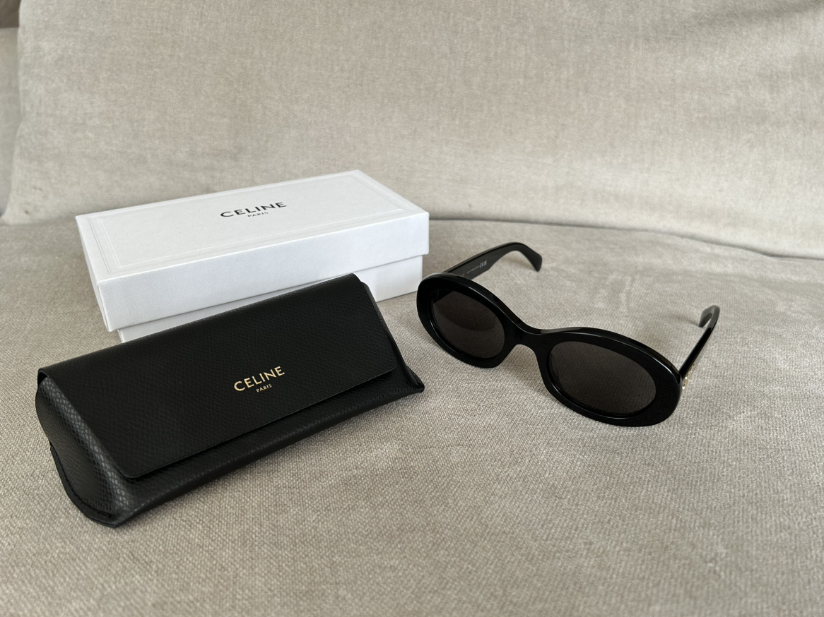 Brand new Celine triomphe oval sunglasses black