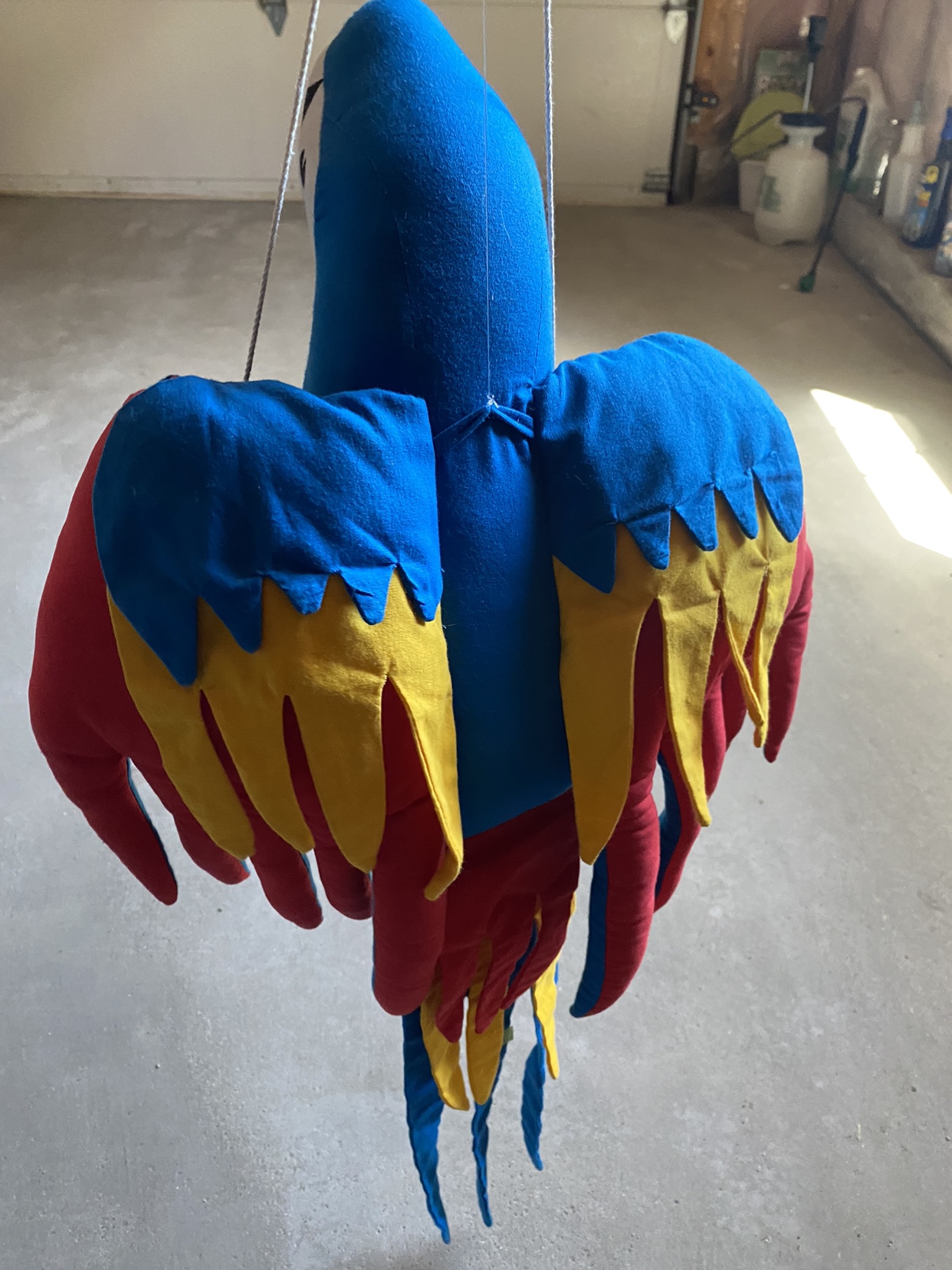 Macaw Parrot Stuffed Bird Hanging Decor Blue/Red/ Yellow - photo 5