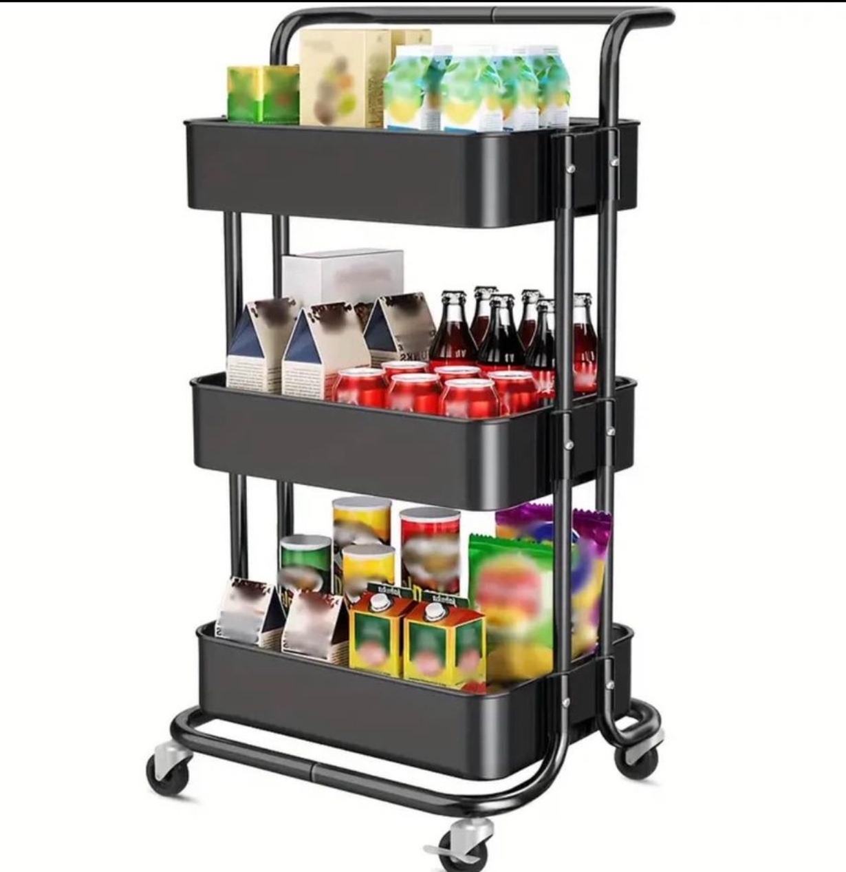black steel cart with wheels image indicator(3)