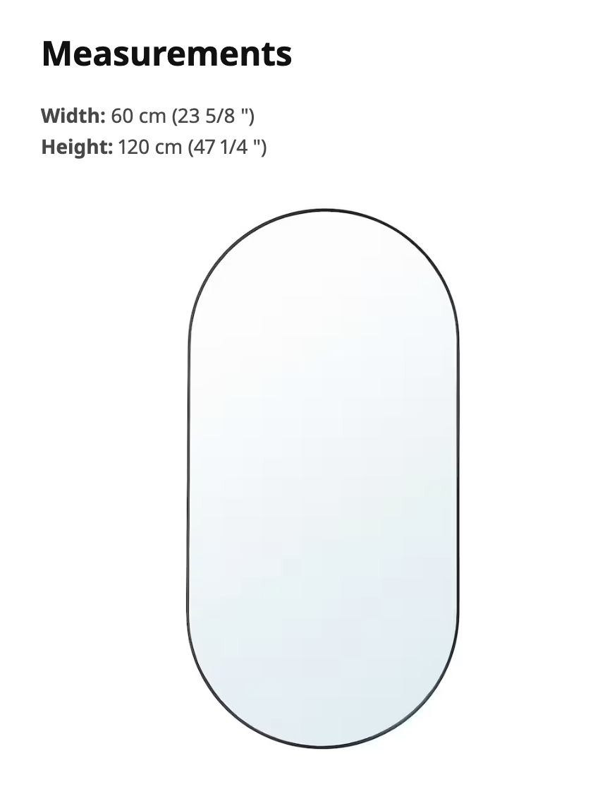 Black Metal Mirror (Pill Shape) - photo 2