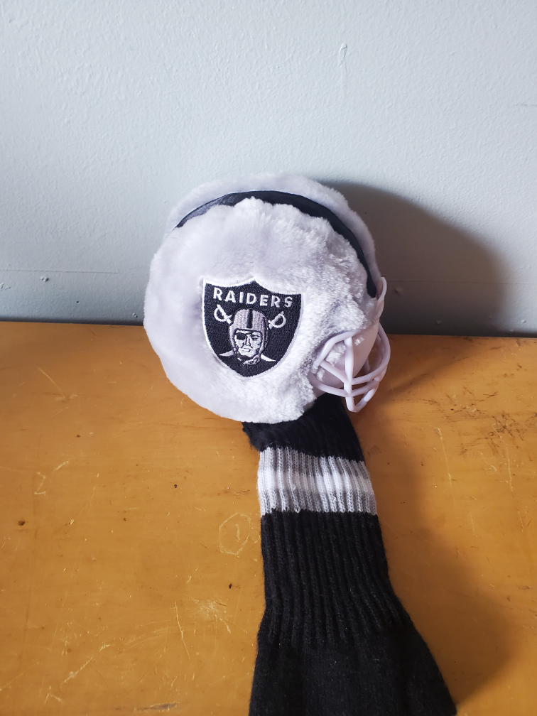 NFL Oakland Raiders Plush Helmet Golf Club Golf Head Cover White thumbnail
