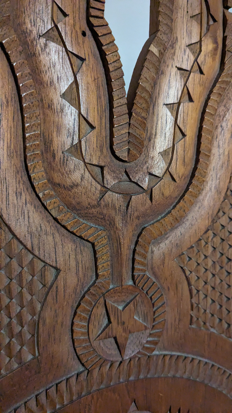 Suriname Marron Wood Carved Chair image indicator(2)