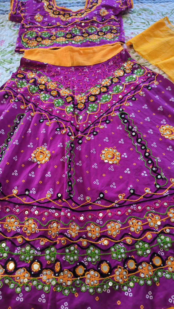 Girls lehenga choli with mirror work image indicator(2)