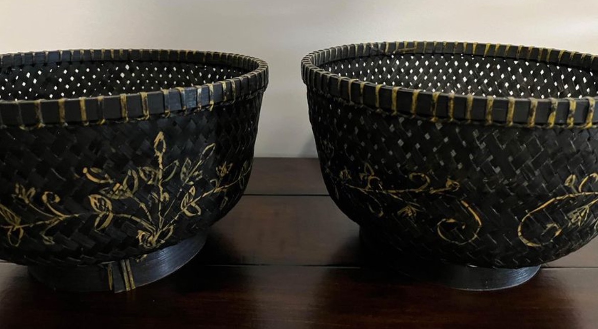 World Market Decorative Round Rattan Wicker Basket ~ Set of 2🥕 image indicator(2)