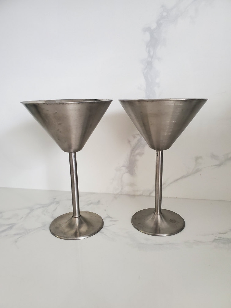 stainless steel martini glasses #freecycle thumbnail