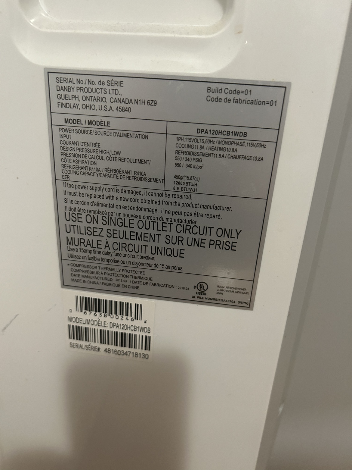 Danby  air conditioner - photo 2