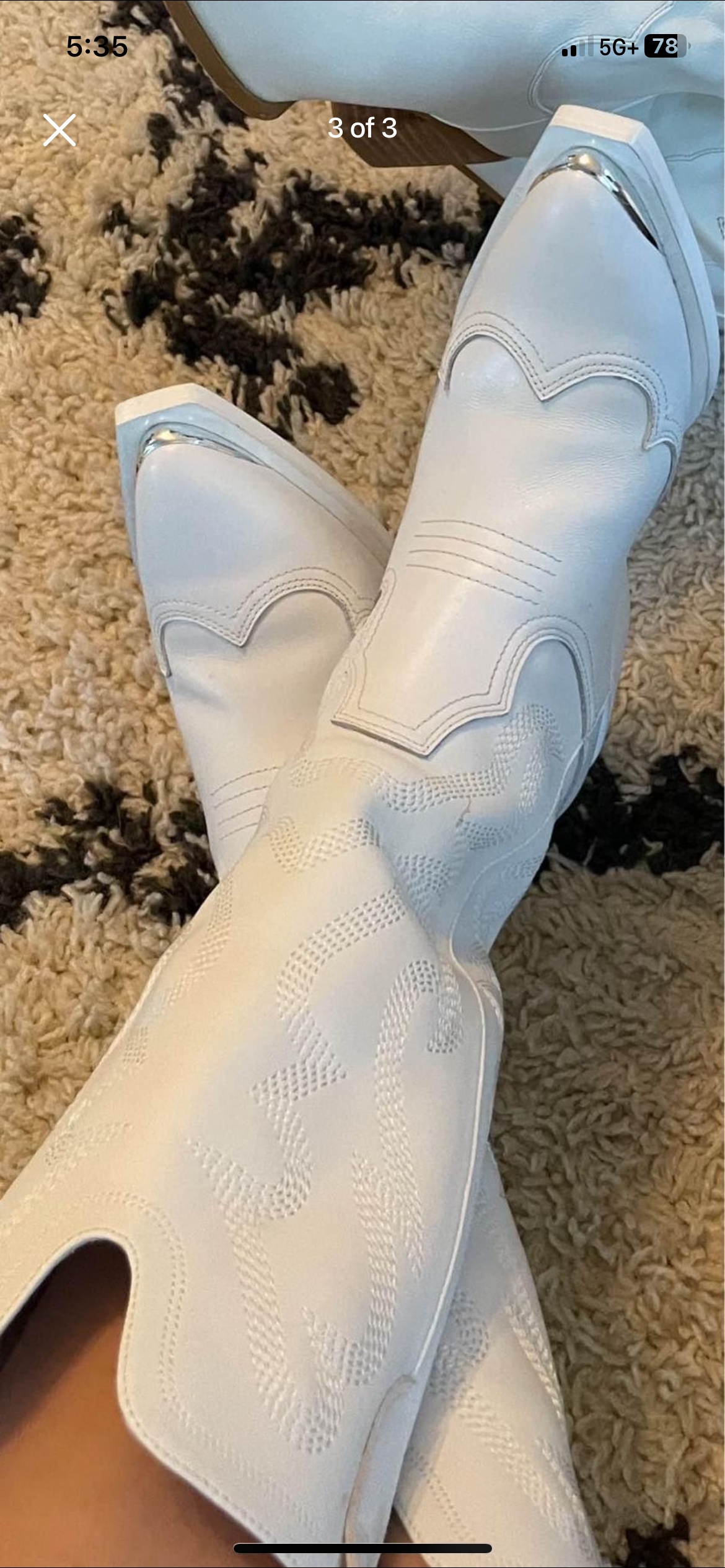 White Cowboy Boots size 6 - photo 3