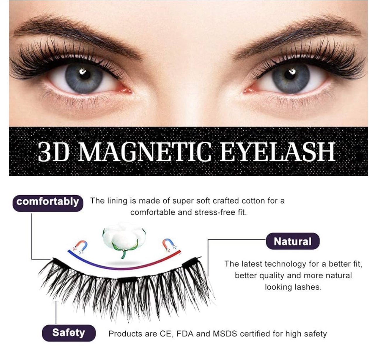 Professional Magnetic Eyelashes - Lashes Set Kit + Applicator - photo 2