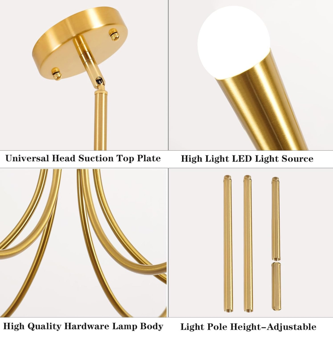 Six-Light Elegant Swan Neck Chandelier; Height Adjustable - photo 2
