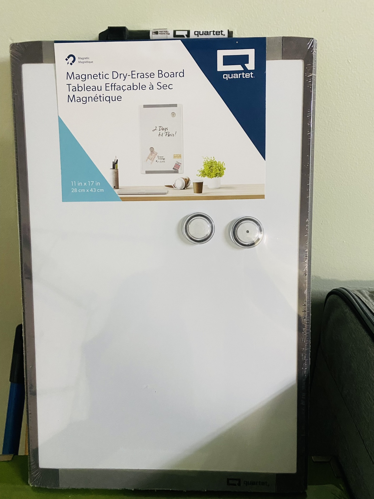 Brand new white board with dry erase pen and magnets thumbnail