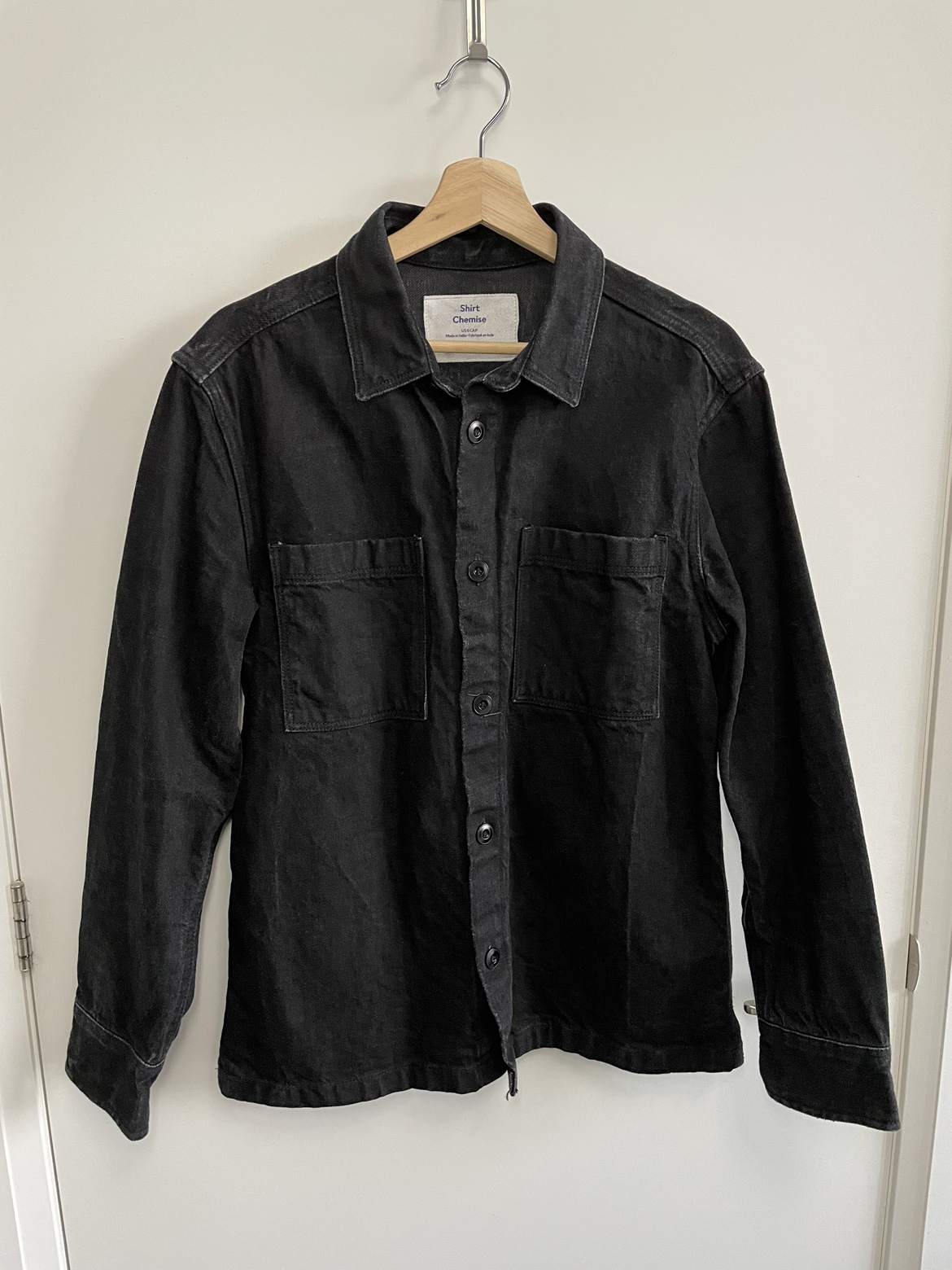 Men's Black Denim Shirt, Overshirt thumbnail