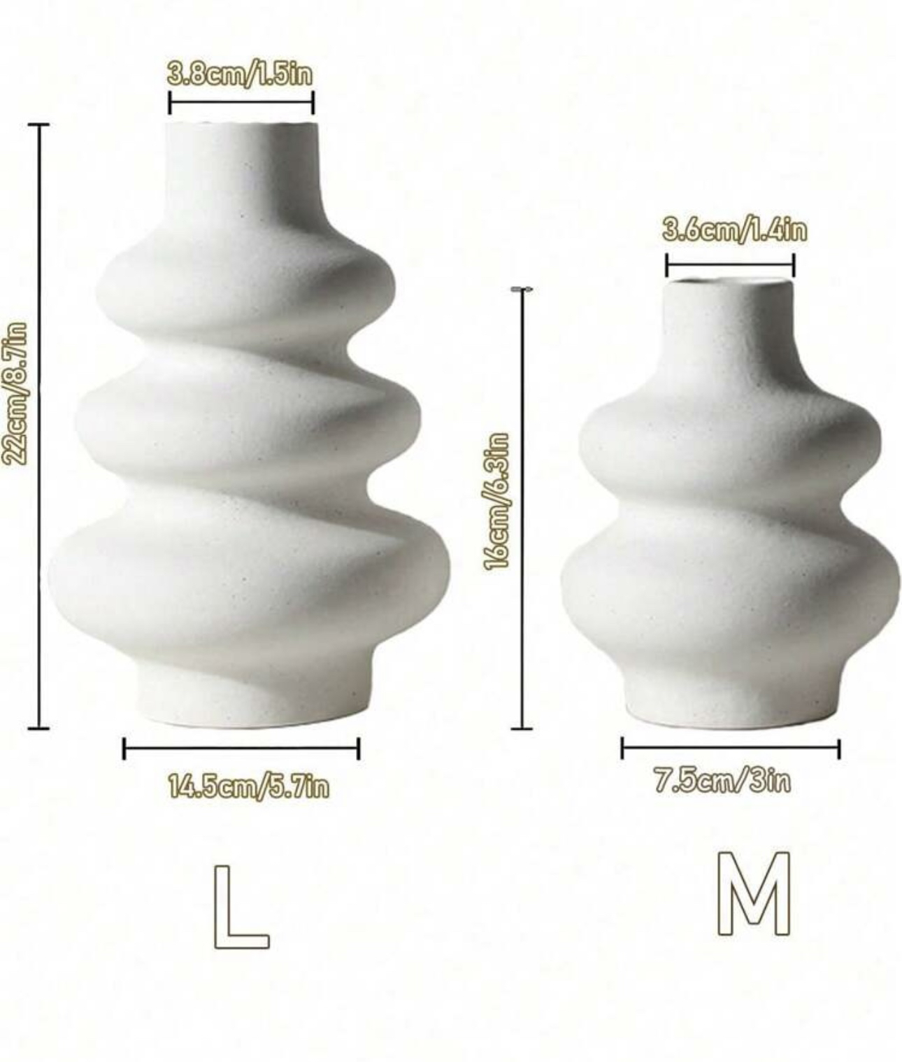 2 Ceramic Vases for modern home decor with Pampas - photo 4