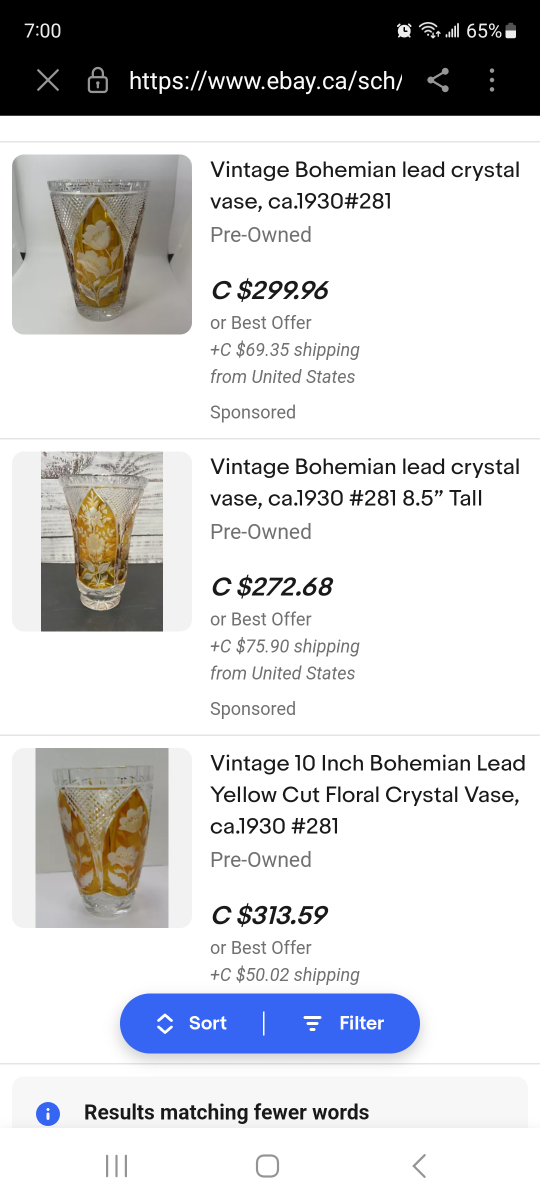 Bohemian lead crystal vase, 1930s, #281. - photo 4