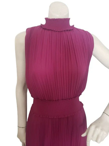 Nanette Lepore Bali Orchid Pleated Midi Dress with tag $148 thumbnail