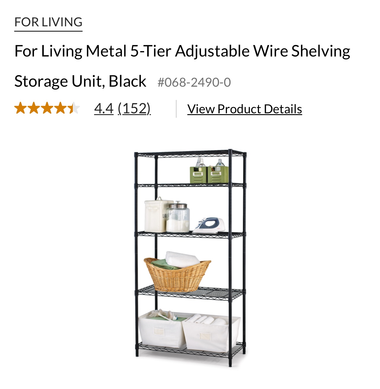 For living 5 tier wired metal shelf - photo 2