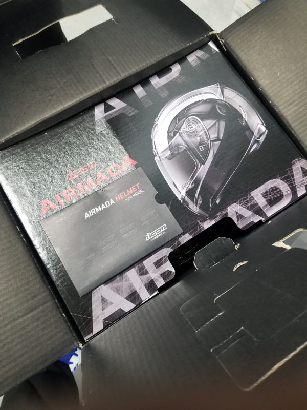 Black & Gold Icon Airmada Spaztyk Motorcycle Helmet image indicator(3)