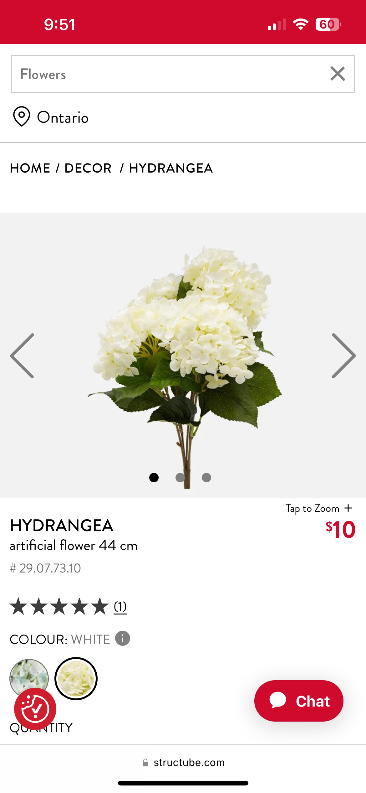 Structube realistic flower arrangement + vase - photo 3