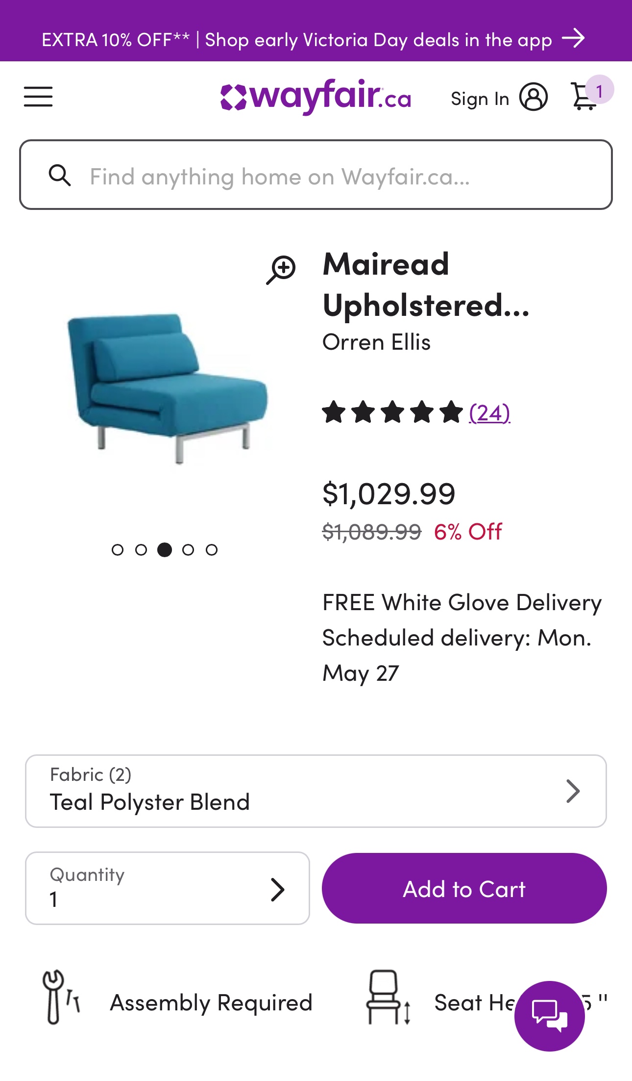 RED UPHOLSTERED SWIVEL SLIPPER CHAIR 🧡 - photo 2