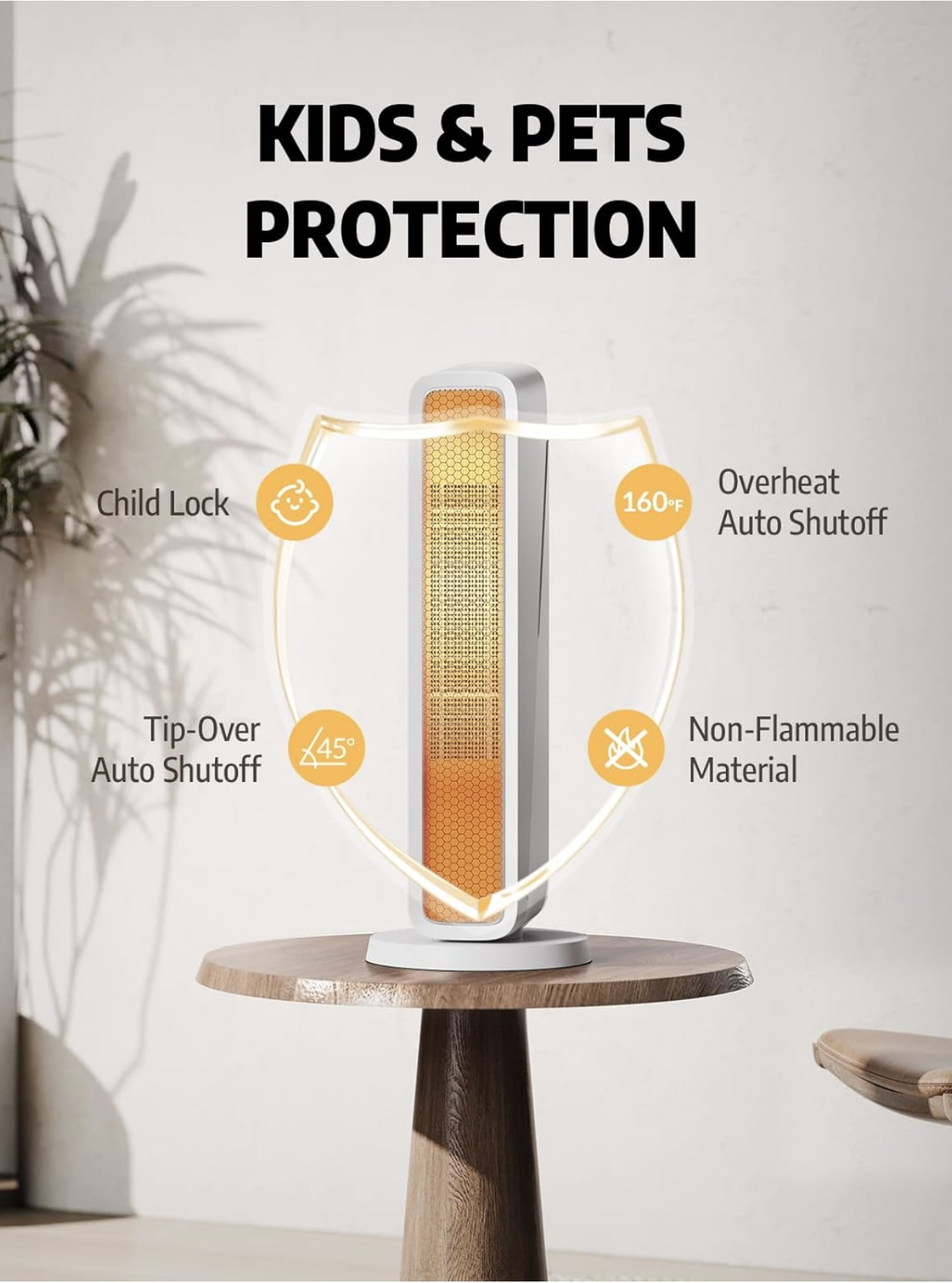 Pokitter Space Heaters for Indoor Use with 70°Oscillation, 1500W image indicator(7)