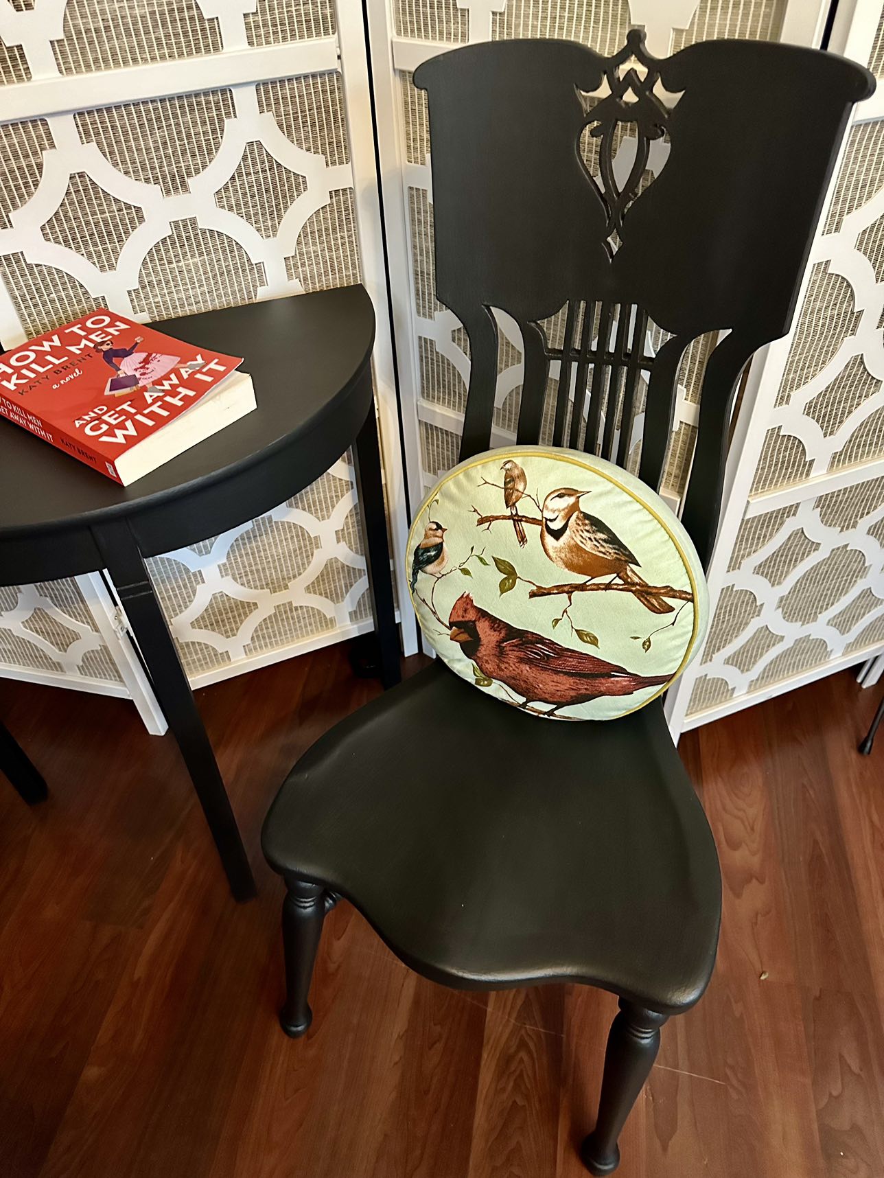 Gorgeous Antique Black Accent Chair thumbnail